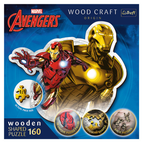 Trefl Drevené puzzle 160 dielikov - Statočný Iron Man / Disney Marvel Heroes