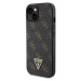 Guess PU Leather 4G Triangle Metal Logo Zadný Kryt pre iPhone 15 Black