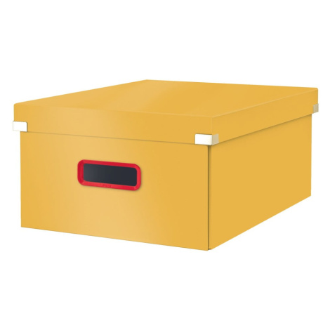 Žltý kartónový úložný box s vekom 48x37x20 cm Click&Store – Leitz