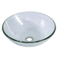 RIPPLE sklenené umývadlo priemer 42 cm, číra s motívom 2501-18