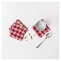 Červené látkové tácky v súprave 4 ks Red Gingham – Linen Tales