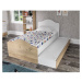 Jednolôžková posteľ s úložným priestorom v bielo-prírodnej farbe 90x190 cm Kanguru – Kalune Desi