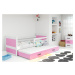 Expedo Detská posteľ FIONA P2 + matrac + rošt ZADARMO, 90x200 cm, biela/ružová