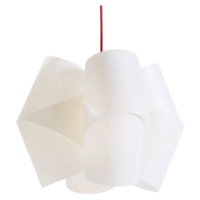 Závesná lampa Julii, bielo-červená Ø 36 cm