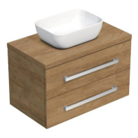 Kúpeľňová skrinka s krytom SAT Cube Way 80x47,5x46 cm Hickory dub CUBE46803DH45