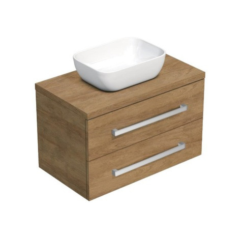 Kúpeľňová skrinka s krytom SAT Cube Way 80x71x46 cm Hickory dub CUBE46803DH45