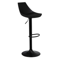 Čierne barové stoličky s nastaviteľnou výškou z imitácie kože v súprave 2 ks (výška sedadla 56,5