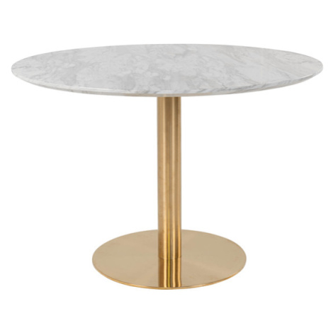 Sconto Jedálenský stôl BULZONU biely mramor/zlatá Houseland