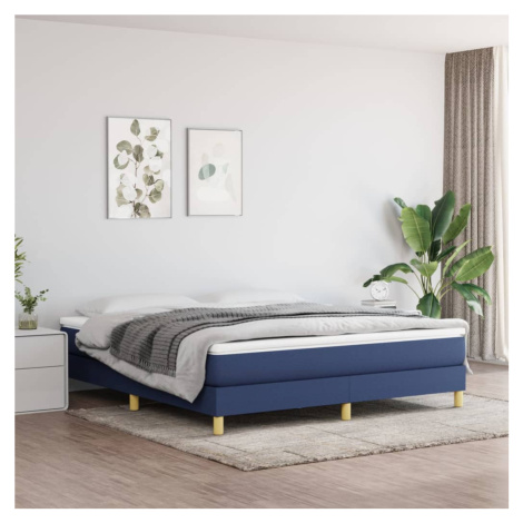 vidaXL Posteľný rám boxspring s matracom modrý 180x200 cm látka