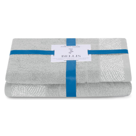 Svetlosivé froté bavlnené uteráky a osušky v súprave 2 ks Bellis – AmeliaHome