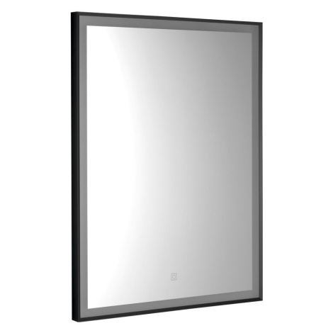 AQUALINE - CORNA zrkadlo s LED osvetlením 60x80cm, dotykový senzor, stmievateľné, čierna mat CN0