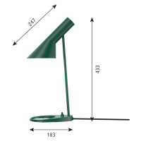 Louis Poulsen AJ Mini stolová lampa, tmavozelená