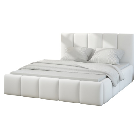 NABBI Evora 160 čalúnená manželská posteľ biela