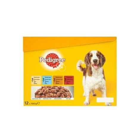 Pedigree Junior kuracie & jahňacie & hydinové & hovädzie s ryžou v želé 12 x 100 g