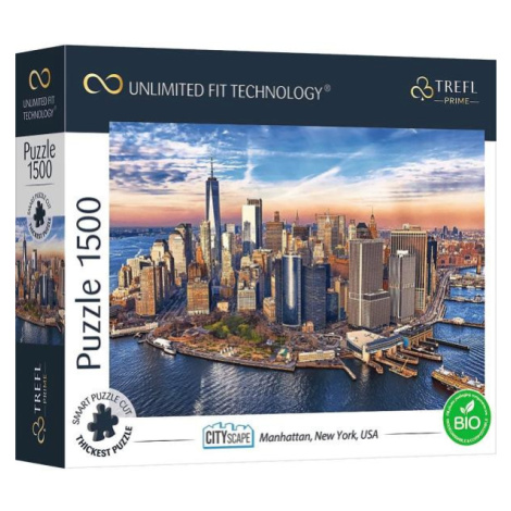 Trefl Prime puzzle 1500 UFT - Panoráma mesta: Manhattan, New York, USA