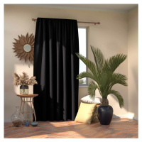 AmeliaHome Záves Blackout Oxford Pleat čierna, 140 x 245 cm