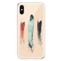 Odolné silikónové puzdro iSaprio - Three Feathers - iPhone XS