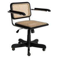 Estila Štýlová industriálna otočná kancelárska stolička Moher s čiernou konštrukciou a hnedým ra
