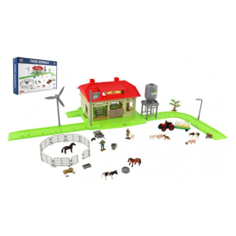 Sada domáca farma so zvieratami a traktorom plast s doplnkami v krabici 48x31x9cm Teddies