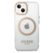 Plastové puzdro Guess na Apple iPhone 14 Plus GUHMP14MHTRMD Transparent MagSafe zlaté