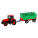 Traktor Zetor červený s vlekom 36 cm na zotrvačník