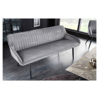 LuxD Dizajnová lavica Esmeralda 160 cm strieborno-sivý zamat