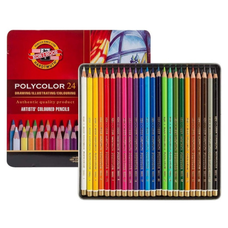 Koh-i-noor sada umeleckých pasteliek POLYCOLOR 24 ks v plechovej krabičke