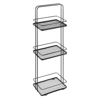 Matne čierna oceľová kúpeľňová polička Lava – Metaltex