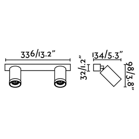 Nástenné bodové svietidlo Stan, biele, hliník, šírka 33,6 cm, 2 svetlá. FARO BARCELONA