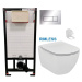 DEANTE Podstavný rám, pre závesné WC misy + SLIM tlačidlo chrom + WC Ideal Standard Tesi se sedl