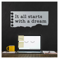 Motivačná tabuľka pre deti - It all starts with a dream, Strieborná