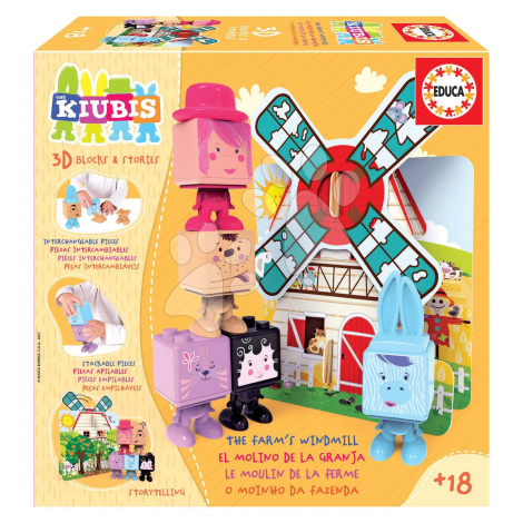 Skladačka Kiubis 3D Blocks & Stories The Farm´s Windmill Educa 5 figúrok a veterný mlyn od 24 me