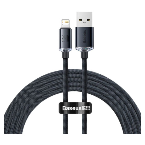 Nabíjací a dátový kábel USB, Lightning, 200 cm, 2400 mA, rýchle nabíjanie, PD, vzor šnúrky, Base