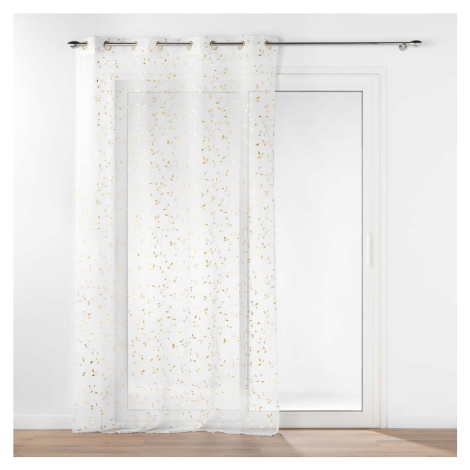 Voálová záclona v bielo-zlatej farbe 140x240 cm Floressia – douceur d'intérieur