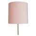 Romantická stojaca lampa mosadz s ružovým odtieňom 40 cm - Simplo