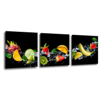 Impresi Obraz Ovocie vo vode - 90 x 30 cm (3 dielny)