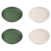 Citrón Súprava tanierikov z bio materiálu, zelená/krémová