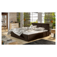 NABBI Branco UP 140 čalúnená manželská posteľ s roštom tmavohnedá (Soft 66)