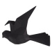 Čierny nástenný vešiak v tvare vtáčika PT LIVING, šírka 19 cm
