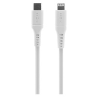 Nabíjací a dátový Liquid silicone kábel FIXED s konektormi USB-C/Lightning a podporou PD, 1.2m, 