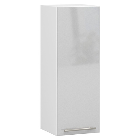 Závěsná kuchyňská skříňka Olivie W 30 cm bílá/metalický lesk