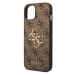 Guess PU 4G Metal Logo Zadný Kryt pre iPhone 15 Brown