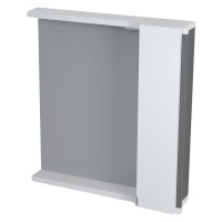 SAPHO - PULSE galérka s LED osvetlením 75x80x17cm, pravá, biela/antracit PU078-3034