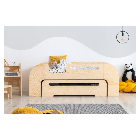 Detská posteľ s výsuvným lôžkom v prírodnej farbe 90x200 cm AIKO – Adeko