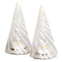 LED svetlo na stromček, sklo, sada 2 ks, číre, 11 cm