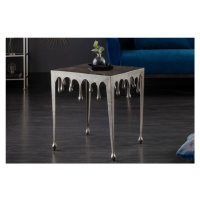 Estila Art-deco príručný stolík Liquid Line strieborný 50cm