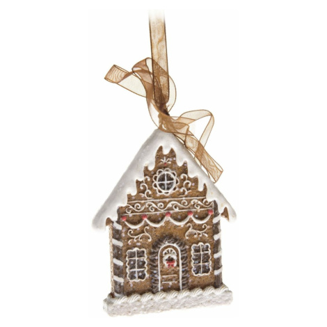 Vianočná závesná dekorácia Gingerbread cottage, 5,6 x 7,4 cm