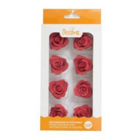 Cukrové ruže červené 8 ks - Decora
