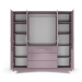 Ružová šatníková skriňa so zrkadlom 196x200 cm Burren - Cosmopolitan Design