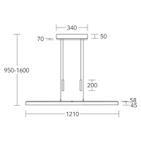 HerzBlut LED závesná lampa Leonora, 121 cm, drevo, stmievateľná